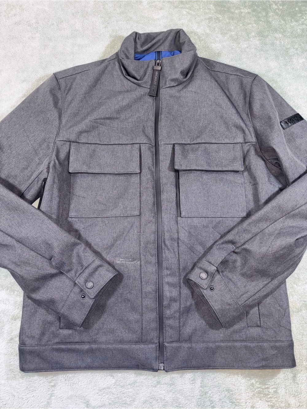Michael Kors Men's Gray Softshell Utility Field Jacket - Size M